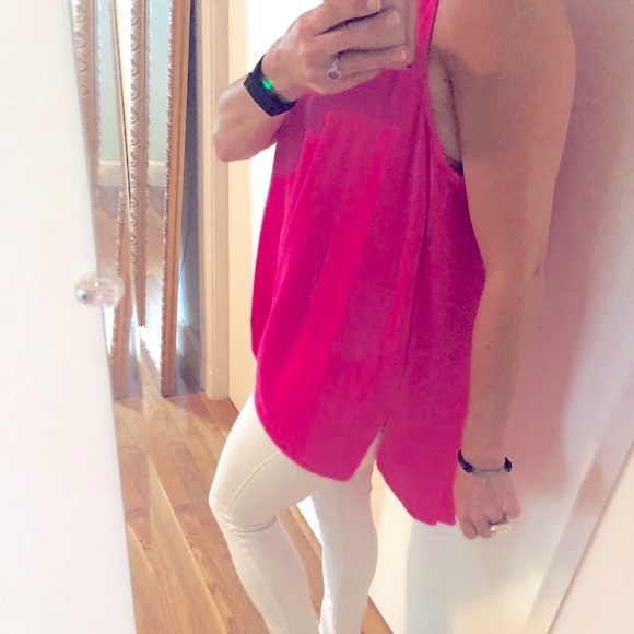 Umgee Pink Hi-Low Sleeveless Top - Picture 3 of 8